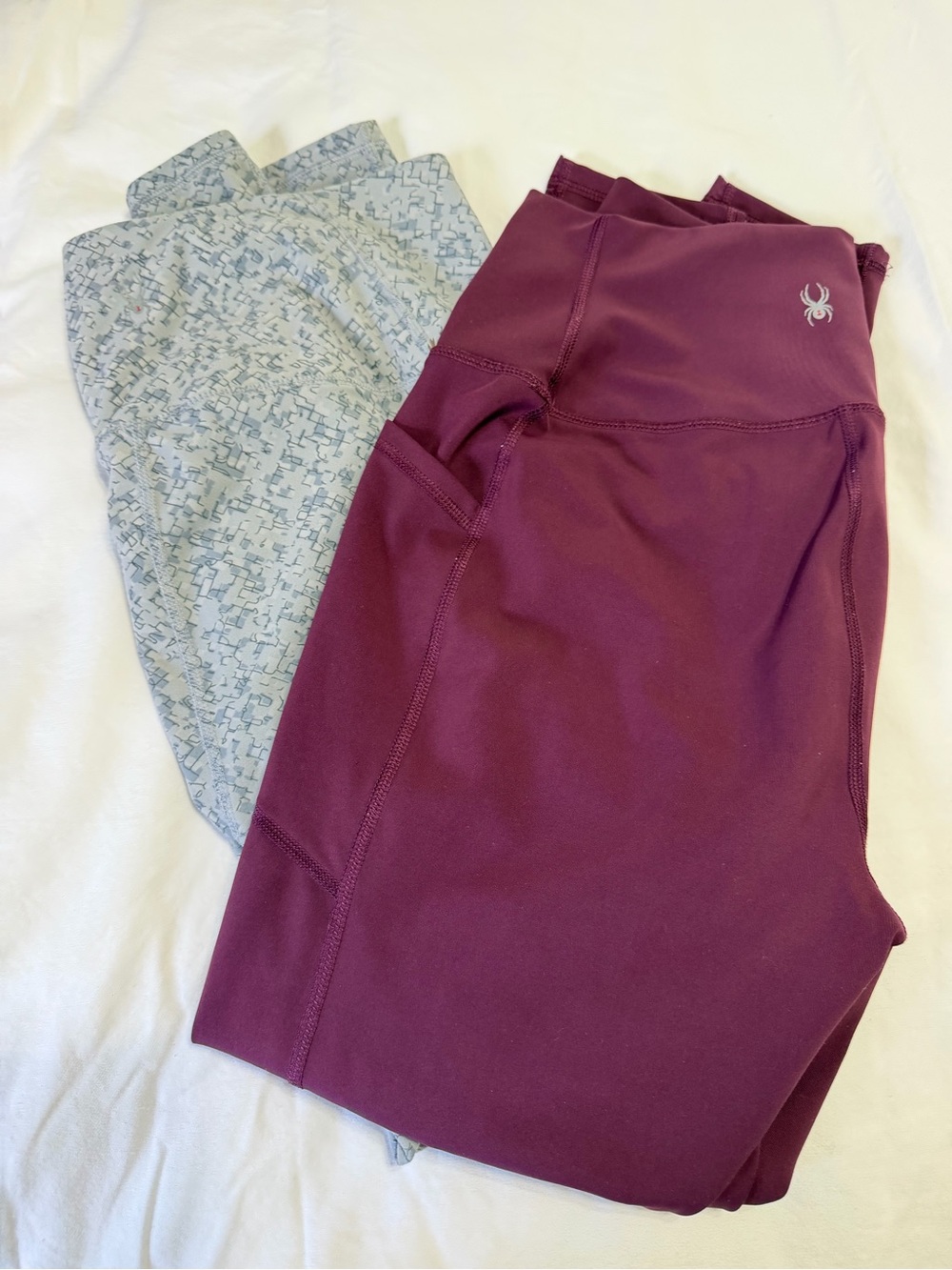 Spyder Active Lot 2 Women L Leggings Long Sleeve Athletic Workout Set Purple